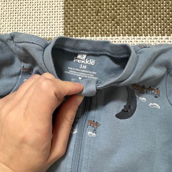 Pekkle 0-3 month organic cotton blue sleeper - Picture 3 of 3